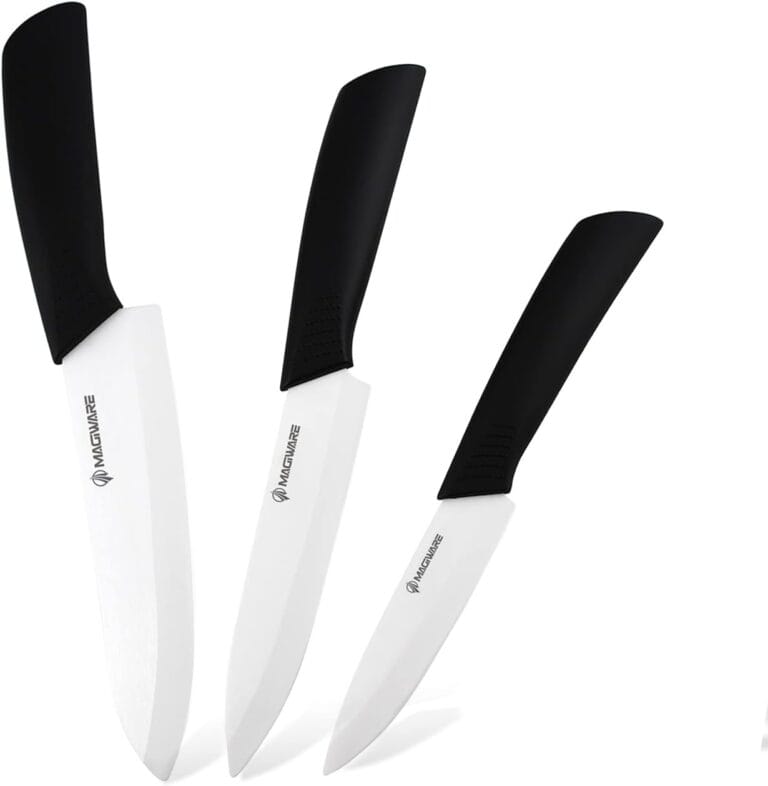 Classic 3PCS Ceramic Knife Set with Cover, Super Sharp Never Rust Healthy (6" Ceramic Chef Knife, 5" Solution Knife4 "Classic Paring Knife)