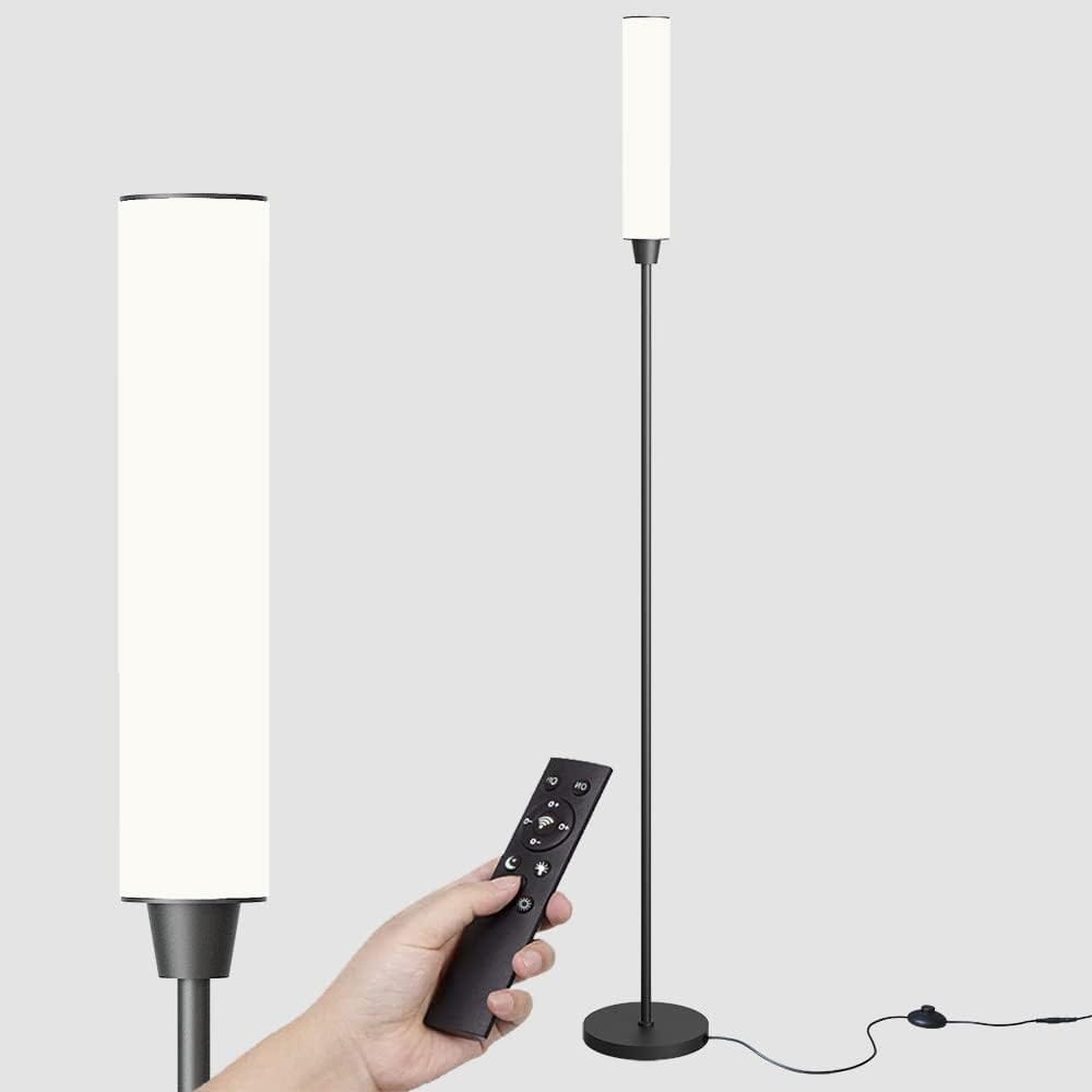 Floor Lamp With Remote Control,Bright Floor Lamps For Living Room/Bedroom/Office, Stepless Adjustable 3000K 6000K Colors And 10 100% Brightness,Standing Light With Foot Switch (Black) Floor Lamp with Remote Control,Bright Floor Lamps for Living Room/Bedroom/Office, Stepless Adjustable 3000K-6000K Colors and 10-100% Brightness,Standing Light with Foot Switch (Black)
