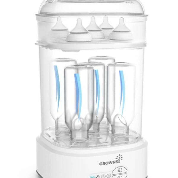 GROWNSY Bottle Sterilizer and Dryer, Compact Electric Steam Baby Bottle Sterilizer (Esterilizador de Biberones), Bottle Sanitizer for Baby Bottles, Pacifiers, Pump Parts