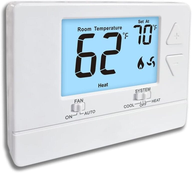NonProgrammable Thermostat for Home,Single-Stage Systems,Digital Energy-Saving Thermostat,1 Heat/1 Cool, Easy DIY Install, White Backlight