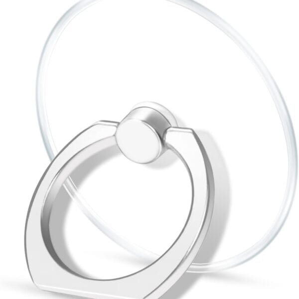 Transparent Clear Phone Ring Grips Holder Kickstand, Finger Ring Stand for Cell Phone Tablet Case Accessories(Round-Clear) (1)