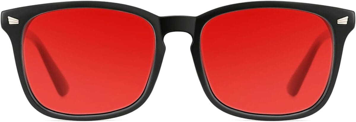TIJN Sleep Glasses for 99.9% Blue Green Light Blocking Dual AR Coatings Red Lens for Computer Gaming Reduce Eyestrain