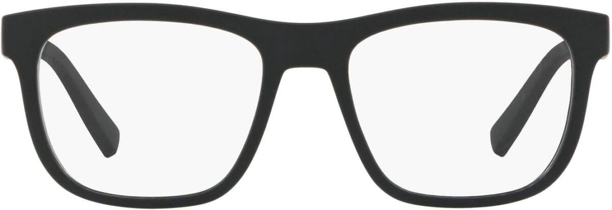 A|X ARMANI EXCHANGE Men's AX3050F Low Bridge Fit Square Prescription Eyeglass Frames, Matte Black/Demo Lens, 55 mm
