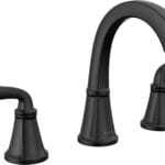 Delta Faucet Geist Widespread Bathroom Faucet 3 Hole, Matte Black Bathroom Faucet, Bathroom Sink Faucet, Bathroom Faucets for Sink 3 Hole, Drain Assembly Included, Matte Black 35864LF-BL