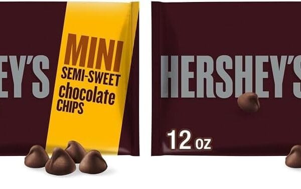 HERSHEY'S Mini Semi-Sweet Chocolate Baking Chips Bag, 12 oz (Pack of 2)