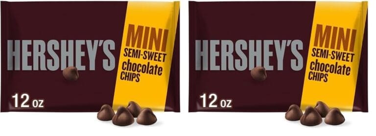 HERSHEY'S Mini Semi-Sweet Chocolate Baking Chips Bag, 12 oz (Pack of 2)