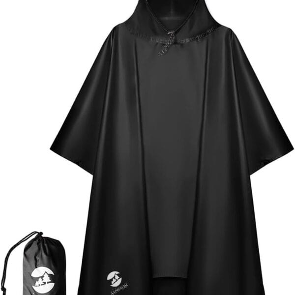 SaphiRose Hooded Rain Poncho Waterproof Raincoat Jacket for Men Women Adults