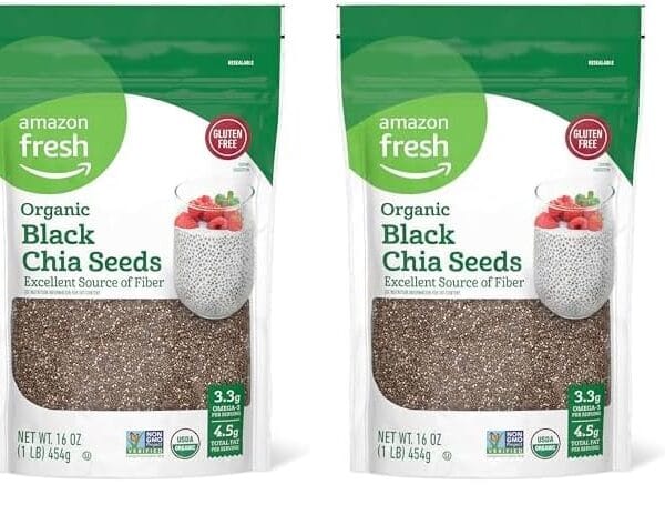 Amazon Brand - Happy Belly Organic Black Chia Seeds 1 lb (Pack of 2)