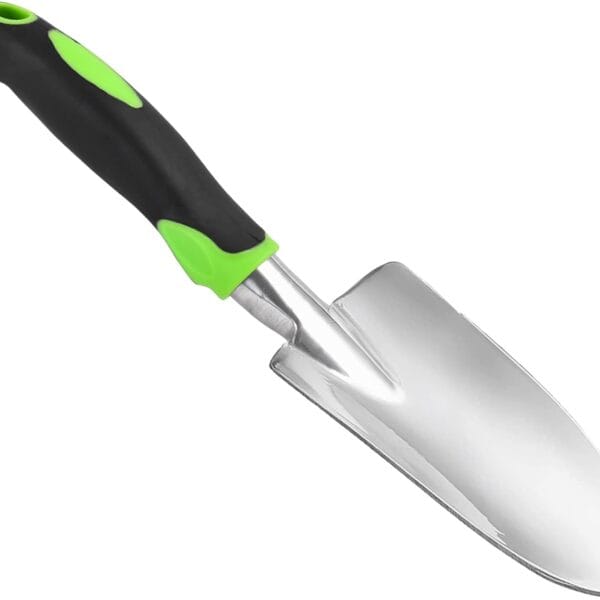 Garden Shovel Hand Trowel Mini Shovel Garden Tools Cast-Aluminum Heavy Duty Gardening Tool Soft Rubberized Non-Slip Handle Potting Tools for Planting, Transplanting, Weeding, Digging Soil (Green)
