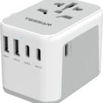 TESSAN Universal Travel Adapter, International Power Adapter 5.6A 28W 3 USB C 2 USB A Ports, Travel Worldwide Plug Adaptor, Outlet Wall Charger for Europe UK EU AUS (Type C/G/A/I)