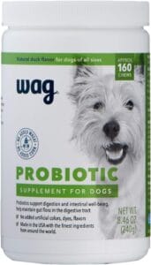 Amazon Brand - Wag Probiotic Supplement Daily Chews for Dogs, Supports Digestion and Gut Health, Natural Duck Flavor, 160 count