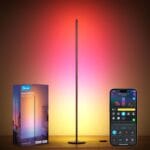 Govee RGBIC Floor Lamp, LED Corner Lamp Works with Alexa, 1000 Lumen Smart Modern Floor Lamp with Music Sync and 16 Million DIY Colors, Color Changing Standing Lamp for Bedroom Living Room Black
