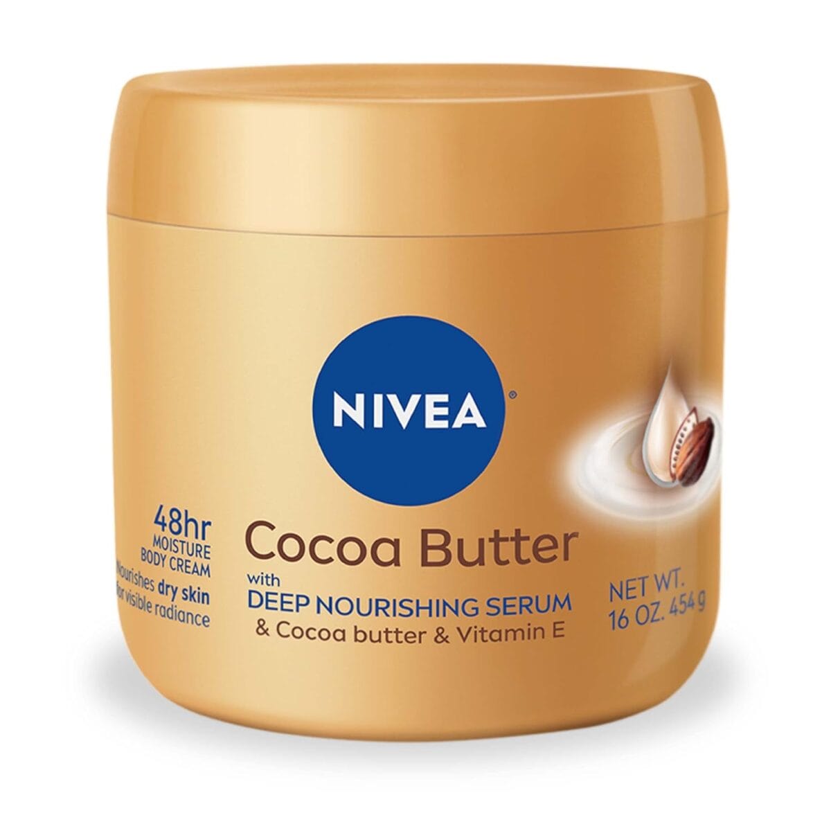 NIVEA Cocoa Butter Body Cream with Deep Nourishing Serum, Cocoa Butter Cream for Dry Skin, Skin Care Gifts for Mom, 16 Ounce Jar