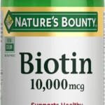 Nature's Bounty Biotin Hair Skin and Nails Vitamins, Supports Healthy Hair, Skin and Nails, 10,000 mcg, 120 Softgels (Pack of 1)