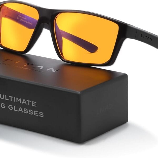 Titan Gaming Glasses, Anti Blue Light Glasses Men, UV400 Protection Blue Light Blocking Glasses for Computer Eye Strain