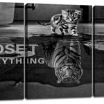 3 Panels Mindset is Everything Motivational Canvas Wall Art Inspirational Entrepreneur Quotes Poster Print Artwork Painting Picture for Framed Home Decoration Living Room office bedroom 36''W x 16''H