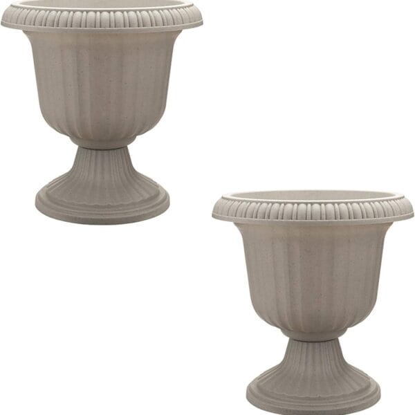 Southern Patio Outdoor Urn Planter, Stone (2 Pack)