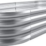 Land Guard Galvanized Raised Garden Bed Kit, Galvanized Planter Garden Boxes Outdoor, Oval Large Metal for Vegetables