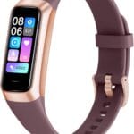 Fitness Tracker with 24/7 Heart Rate, Blood Oxygen Blood Pressure Sleep Monitor, Activity Trackers 5 ATM Waterproof,Step Calorie Counter Pedometer Health Smart Watch for Women Men Bordeaux