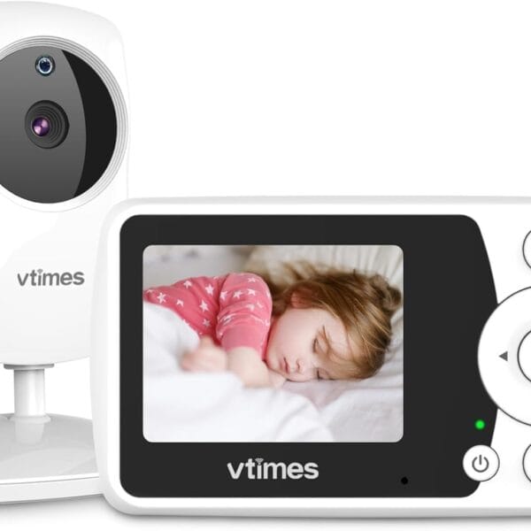 Baby Monitor with Camera and Audio, Video Baby Monitor No WiFi Night Vision 2.4" LCD Screen Portable Baby Camera Monitor Alarm Lullaby Temperature Sensor and 1000ft, Ideal for Baby/Elderly/Pet