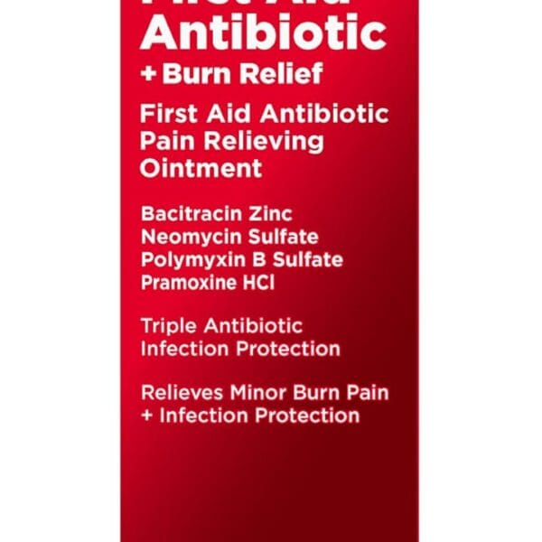 Amazon Basic Care First Aid Antibiotic Burn Relief, Maximum Strength Triple Antibiotic Ointment, 1 ounce (pack of 1)