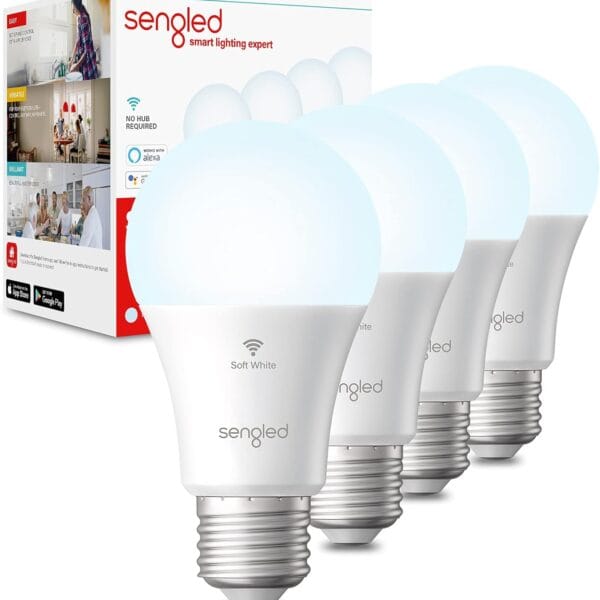 Sengled Alexa WiFi Light Bulb - Smart Bulbs That Work with Alexa/Google Assistant, A19 Daylight (5000K) - No Hub Required, 800LM 60W High CRI)60 Equivalent, 4 Count (Pack of 1)
