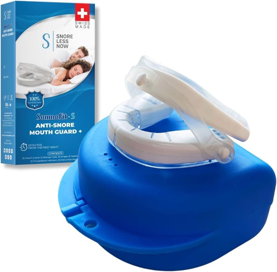 Somnofit S Anti Snore Mouth Guard+ By SnoreLessNow | Made In Switzerland | FDA Cleared Anti Snoring Mouthpiece | Sleep Tight Mouth Guard | Adjustable Anti Snoring Solution For Men & Women Somnofit-S Anti-Snore Mouth Guard+ by SnoreLessNow | Made in Switzerland | FDA-Cleared Anti Snoring Mouthpiece | Sleep Tight Mouth Guard | Adjustable Anti-Snoring Solution for Men & Women