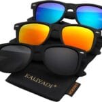KALIYADI Polarized Sunglasses for Men and Women Matte Finish Sun glasses Color Mirror Lens UV Blocking (3 Pack)