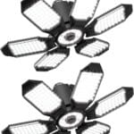 Adiding LED Garage Light Bulb 2 Pack Super Bright Basement Lighting w/ 6+1 Deformable Panel 6500K Shop Ceiling Light Screw in E26 E27 Base Socket for Workshop,Attic,Warehouse,Utility Room,Laundry