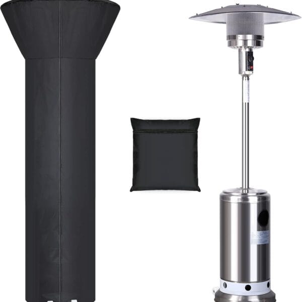 Patio Heater Covers with Zipper and Storage Bag,Waterproof,Dustproof,Wind-Resistant,Sunlight-Resistant,Snow-Resistant,Black,89'' Height x 33" Dome x 19" Base