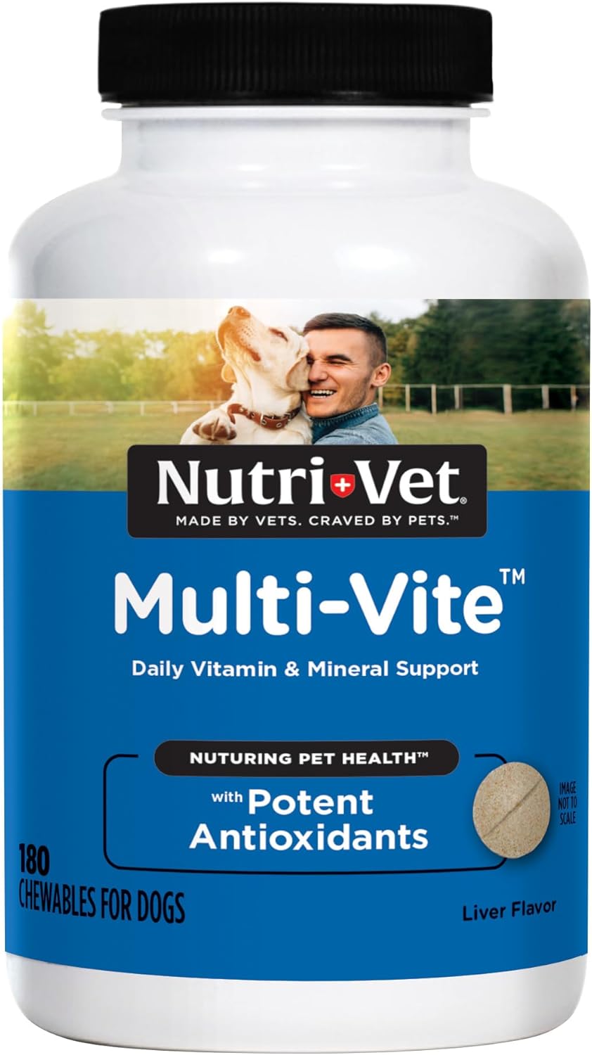 Nutri Vet Multi Vite Chewables For Adult Dogs | Formulated With Vitamins & Minerals To Support Balanced Diet | 180 Count Nutri-Vet Multi-Vite Chewables for Adult Dogs | Formulated with Vitamins & Minerals to Support Balanced Diet | 180 Count