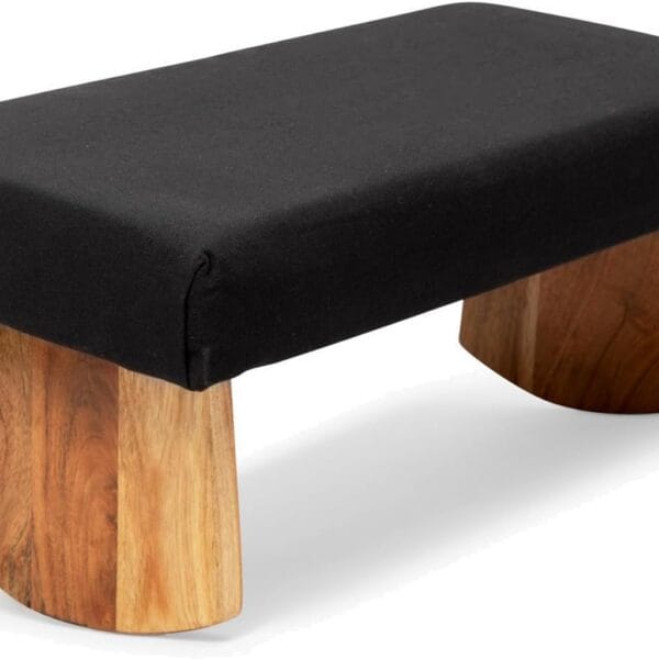 Meditation Bench (Zen Black), Seiza, Sustainable Acacia Wood with Curved Bottom Edges for The Perfect Posture, Meditation Stool, Prayer Bench, Meditation Chair, Yoga Stool