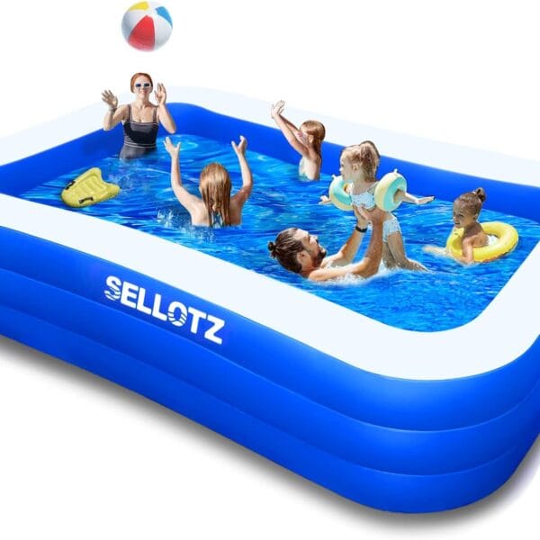 Inflatable Pool for Kids and Adults, 120" X 72" X 22" Oversized Thickened Family Swimming Pool for Toddlers, Outdoor, Garden, Backyard, Summer Water Party