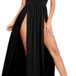 SILUI Women's Summer 2025 Sexy Double High Slit Deep V Neck Plus Size Sundresses Thigh Split Maxi Club Party Dresses