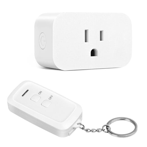 DEWENWILS Indoor Remote Control Outlet, Wireless Remote Light Switch, No Interference Remote Outlet Switch, No Wiring, 15A/1875W, 100ft RF Range, Compact Design, Programmable