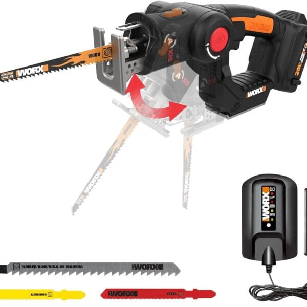 WORX WX550L 20V Power Share Axis Cordless Reciprocating & Jig Saw