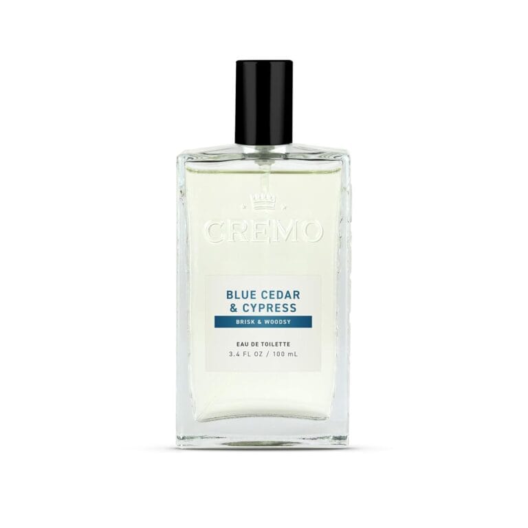 Cremo Cologne for Men - Blue Cedar & Cypress Mens Cologne Spray- A Woodsy Scent with Notes of Lemon Leaf, Cypress and Cedar, Fragrances For Men, 3.4 Fl Oz