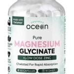 Pure Magnesium Glycinate with Zinc - Maximum Strength Chelated Magnesium Supplement for Women and Men for Muscle Cramps and Sleep Support - 90 Capsule