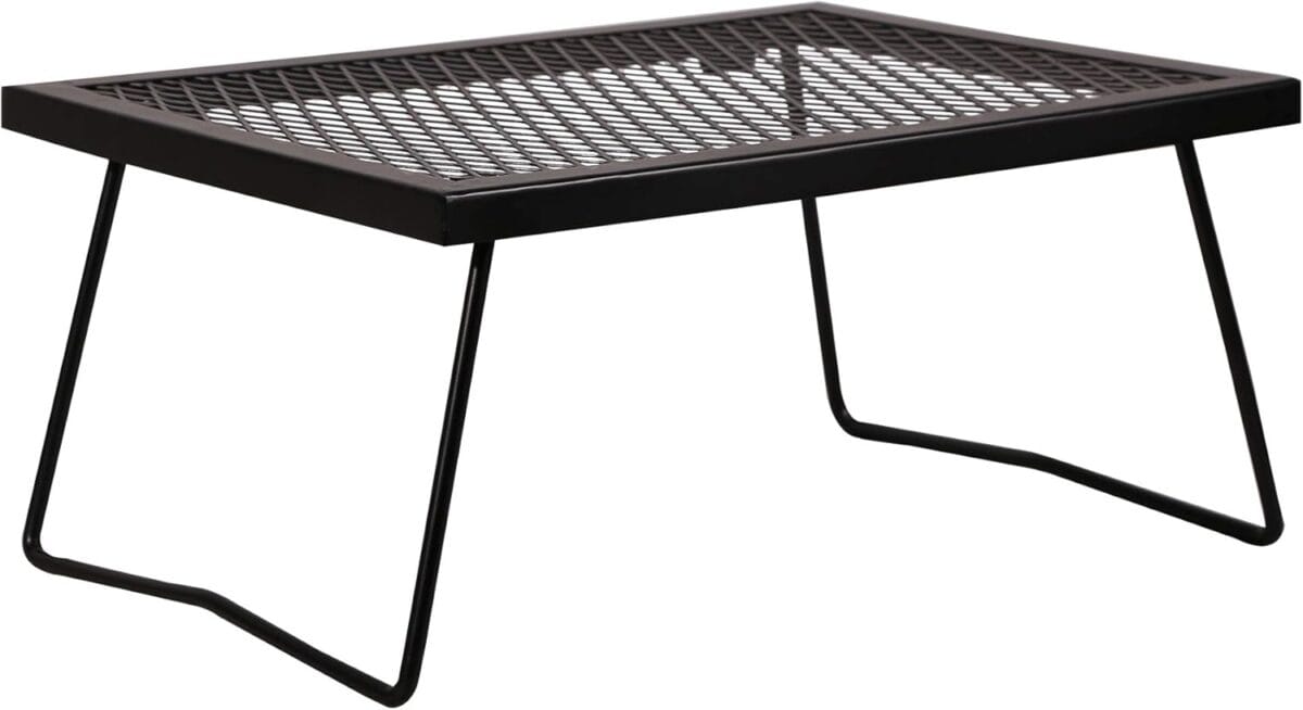 REDCAMP Folding Campfire Grill Heavy Duty Steel Grate, Portable Camp Fire Cooking Racks for Over Fire Pit