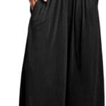 ANRABESS Women Palazzo Pants Summer Boho Bagyy Wide Leg High Smocked Waist Casual Loose Lounge Pant with Pocket