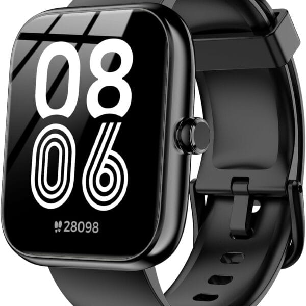 Smart Watch with Alexa & Bluetooth Calls, 1.83" HD Fitness Tracker for Men Women, IP68 Waterproof, 120+ Workout Modes, 24/7 Heart Rate/Sleep Tracking, iOS Android Compatible (Black)