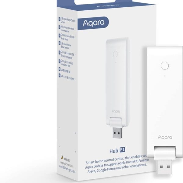 Aqara Smart Hub E1 (2.4 GHz Wi-Fi Required), Powered by USB-A, Small Size, Zigbee 3.0, Supports HomeKit, Alexa, Google Assistant, IFTTT