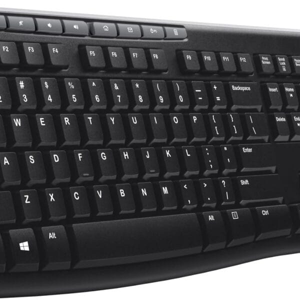 Logitech K270 Wireless Keyboard for Windows, 2.4 GHz Wireless, Full-Size, Number Pad, 8 Multimedia Keys, 2-Year Battery Life, Compatible with PC, Laptop, Black