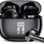 Ear Buds Wireless Earbuds - Bluetooth Headphones 40H Playtime LED Display Deep Bass Stereo in-Ear Earphones with IPX7 Waterproof for iPhone Android Phone Tablet Laptop, Black