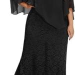 Women's Plus Size Cape Dress with Chiffon Overlay Gown Formal Evening Lace Long Mermaid Dresses 2025