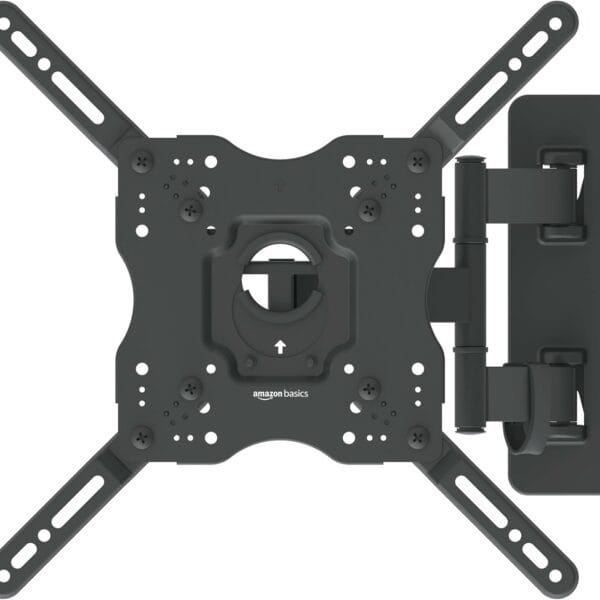 Amazon Basics Full Motion Articulating TV Monitor Wall Mount for 26" to 55" TVs and Flat Panels up to 80 Lbs, Black