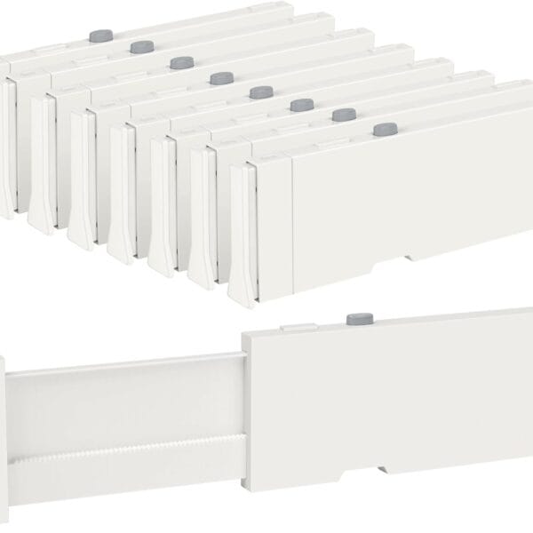 Vtopmart Drawer Dividers for Clothes 8 Pack, Adjustable 4" High Expandable from 11.6"-17" Dresser Drawer Organizer, Plastic Drawers Separators for Dresser, Baby Clothes, Kitchen and Office Storage