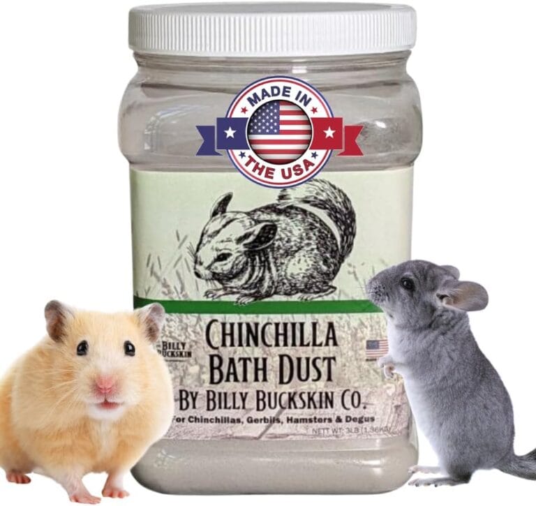 3 LB. Chinchilla Dust Bath Tub, Pet Supplies, Premium Bath Powder, Natural Dusting Powder, Pure Cleansing Pumice Sand for Cleaning Mice, Degu, Hamster, Gerbil, Small Pet Animals by Billy Buckskin Co.