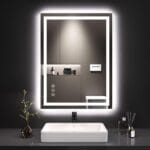 LOAAO 24X32 LED Bathroom Mirror with Lights, Anti-Fog, Dimmable, Backlit + Front Lit, Lighted Bathroom Vanity Mirror for Wall, Memory Function, Tempered Glass, Shatter-Proof, ETL Listed