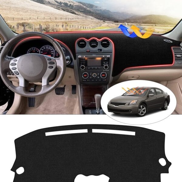 Cartist Dash Cover Compatible with Nissan Altima 2007 2008 2009 2010 2011 2012 Accessories Dashboard Cover Mat Non-Slip Carpet Sunshield Glare UV Rays Protector
